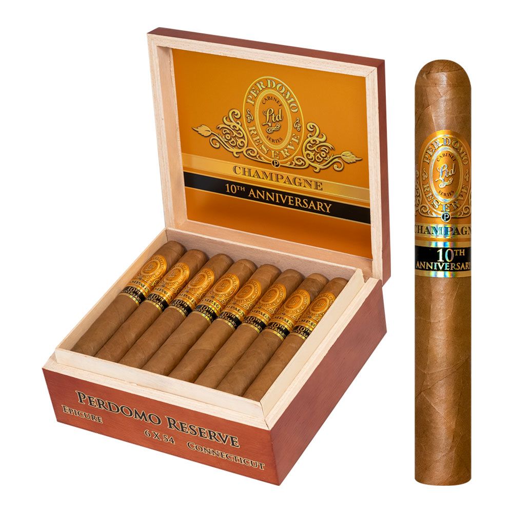 Perdomo Reserve 10th Anniversary Champagne Epicure box — Sun of a Gun Cigars, Yuma Arizona