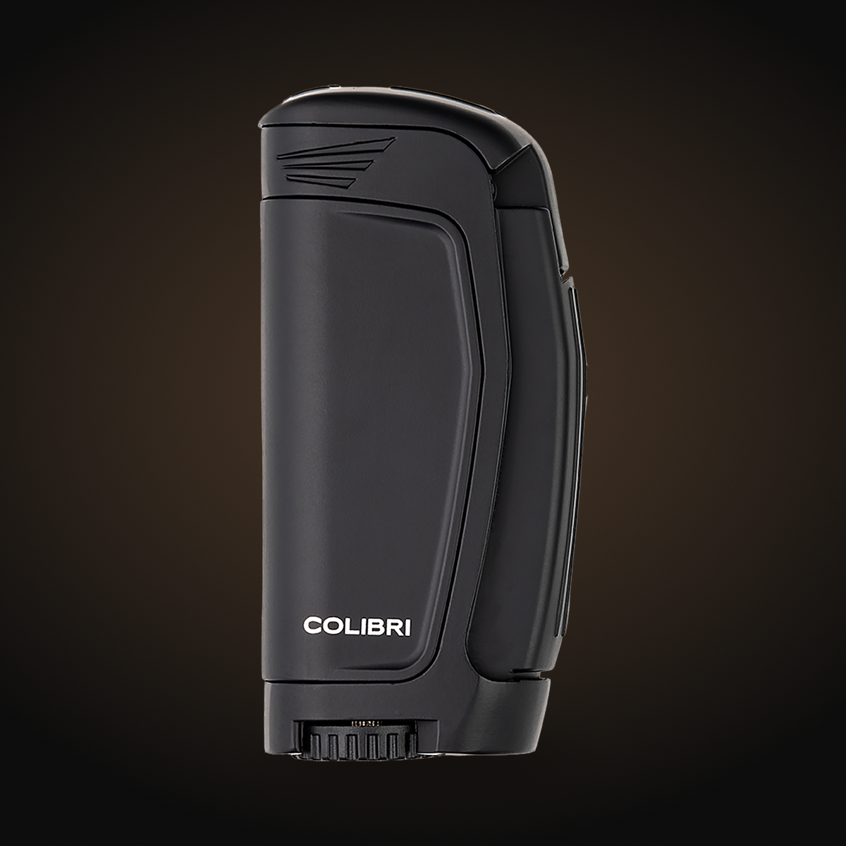 Colibri E3 Triple Jet Lighter, black, side view — Sun of a Gun Cigars & Spirits, Yuma Arizona