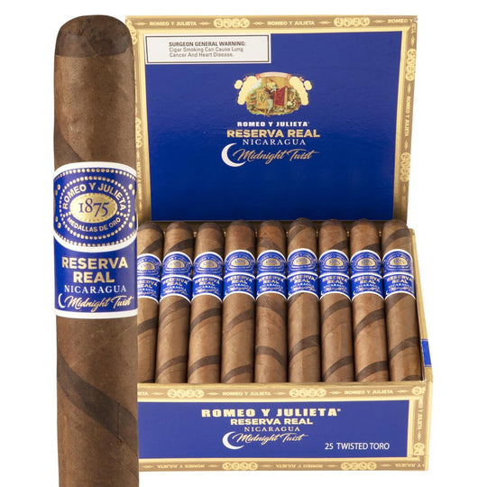 Romeo y Julieta Reserva Real Nicaragua Midnight Twisted Toro — Sun of a Gun Cigars, Yuma Arizona