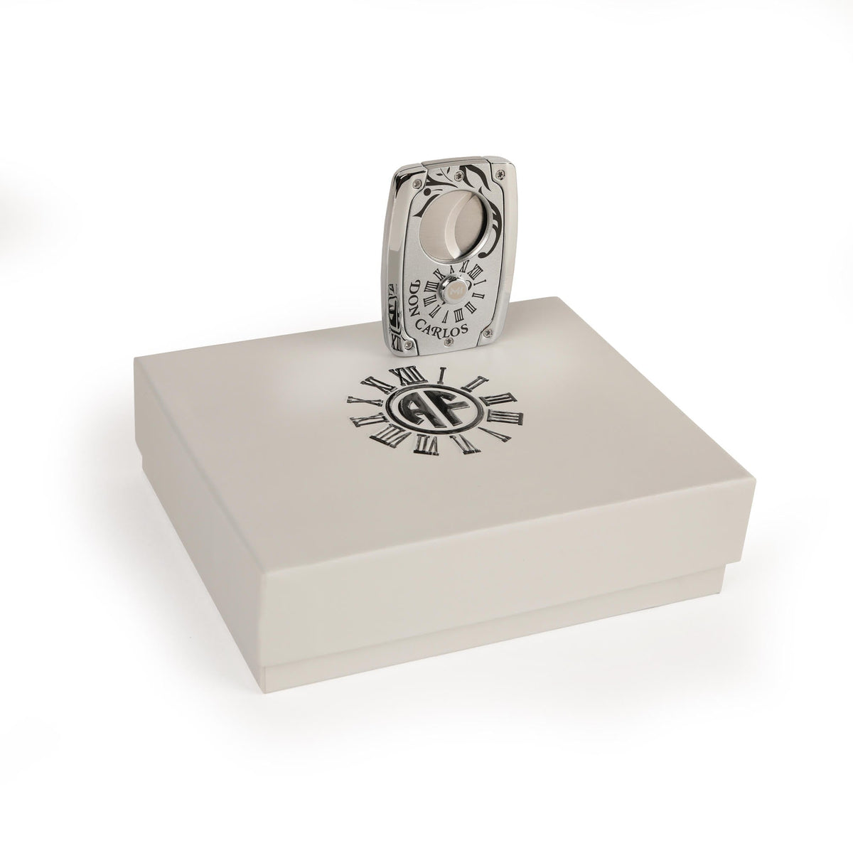 OpusX Society Don Carlos cutter with its white AF gift box
