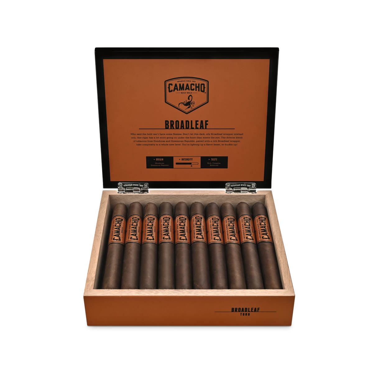 Camacho Broadleaf Toro cigars, box of 20