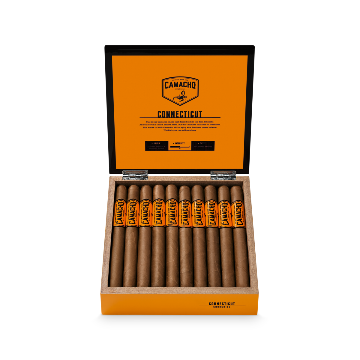 Camacho Connecticut Churchill cigar — Sun of a Gun Cigars, Yuma Arizona
