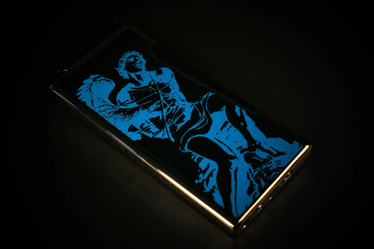 Prometheus Retro God of Fire Never Back Down lighter, blue on black lacquer