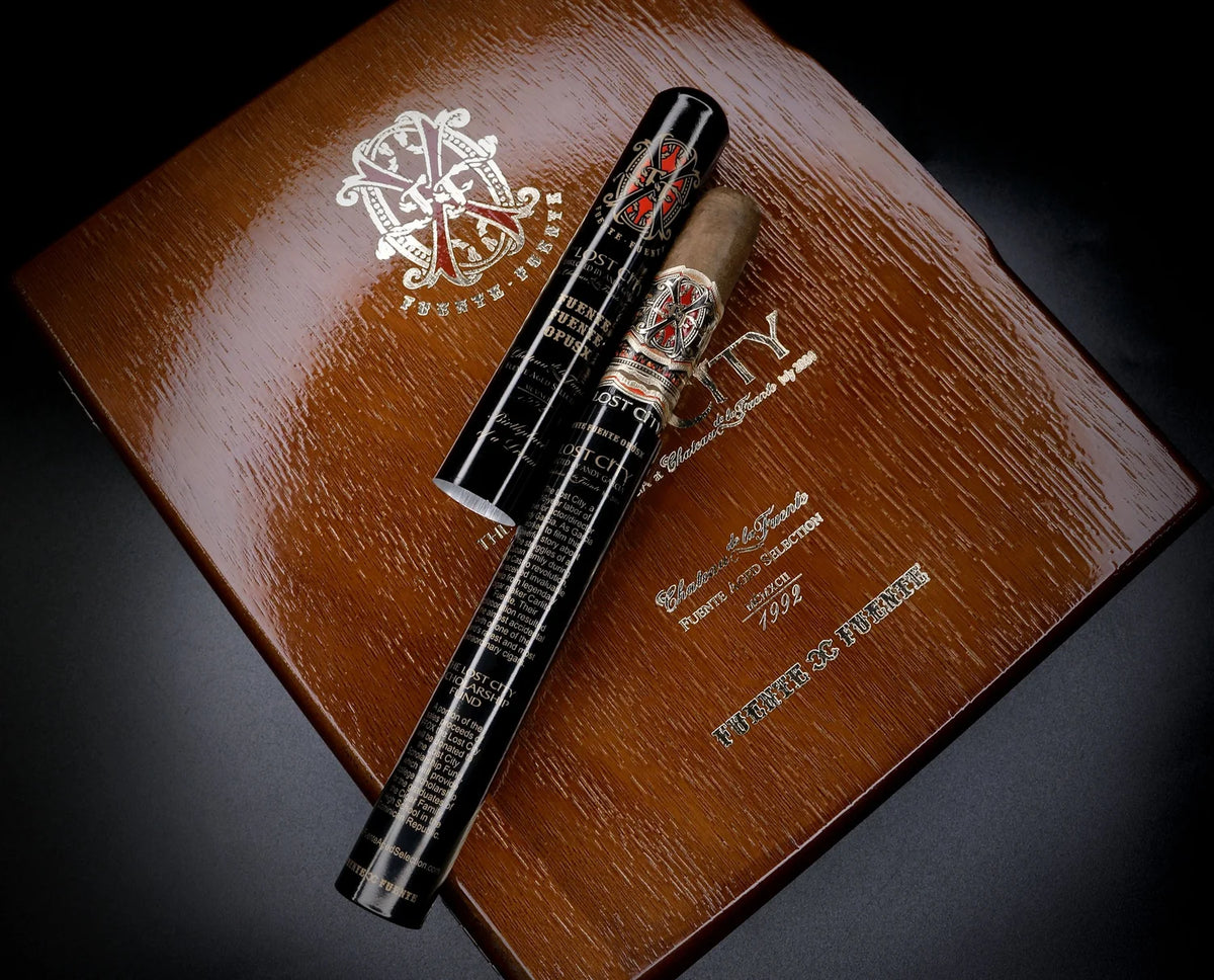 Arturo Fuente Opus X Lost City Double Robusto Tubo cigar, view 2