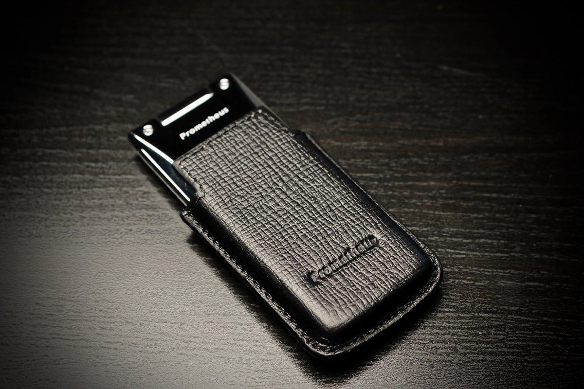 Prometheus black leather protective case with a Cutter H inside
