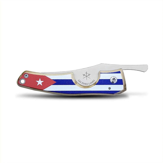 Les Fines Lames Cigar Knife Flag Cuba Light Wood — Sun of a Gun Cigars, Yuma Arizona