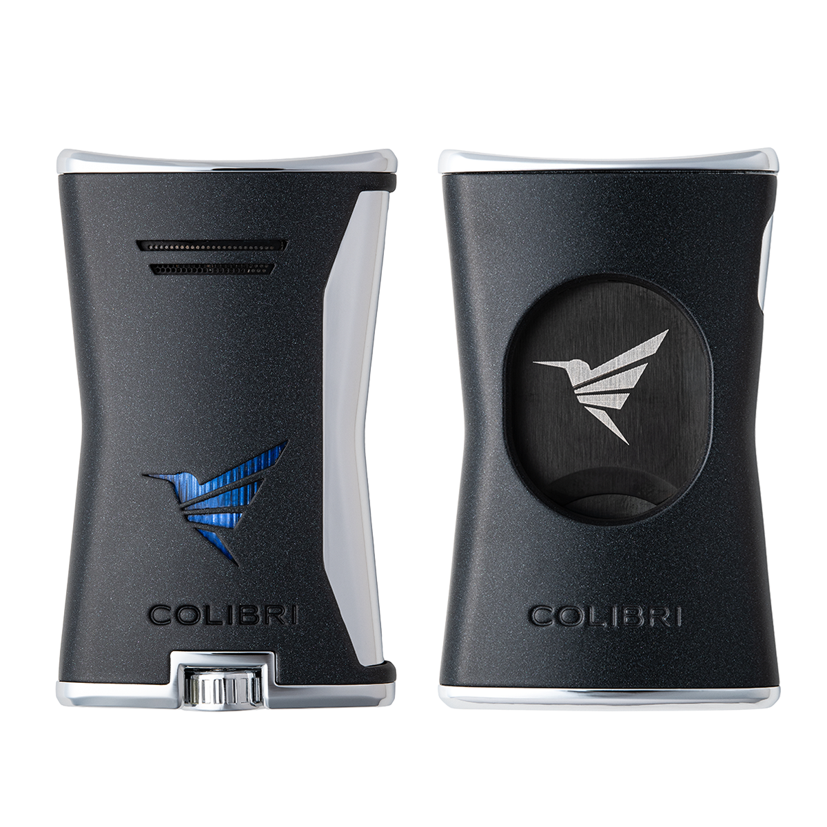 Colibri Slim Lighter & Cutter Set (Black/Chrome) — Sun of a Gun Cigars, Yuma Arizona