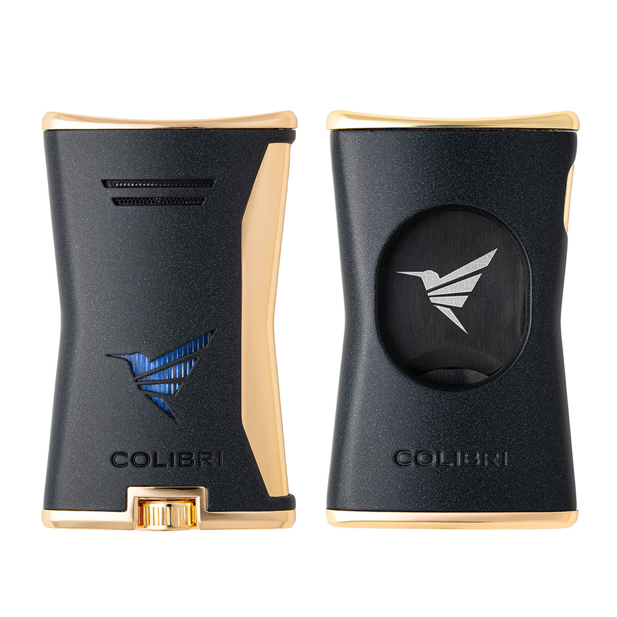Colibri Slim Lighter & Cutter Set (Black/Gold) — Sun of a Gun Cigars, Yuma Arizona