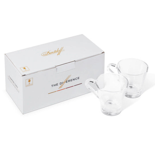 Davidoff Glass Coffee Mug Gift Set of 2 — Sun of a Gun Cigars, Yuma Arizona