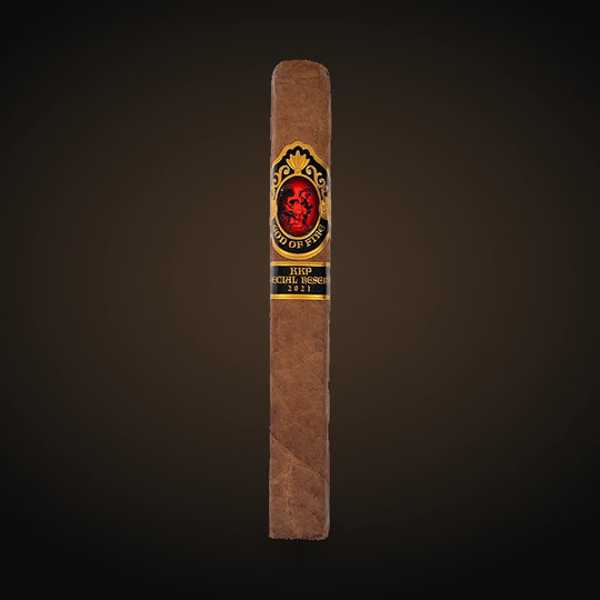 God of Fire KKP Special Reserve Toro Extra 54, single cigar on a white background — Sun of a Gun Cigars & Spirits, Yuma Arizona