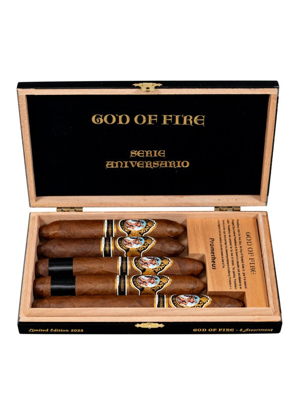 God of Fire Serie Aniversario 5-Cigar Assortment — Sun of a Gun Cigars, Yuma Arizona