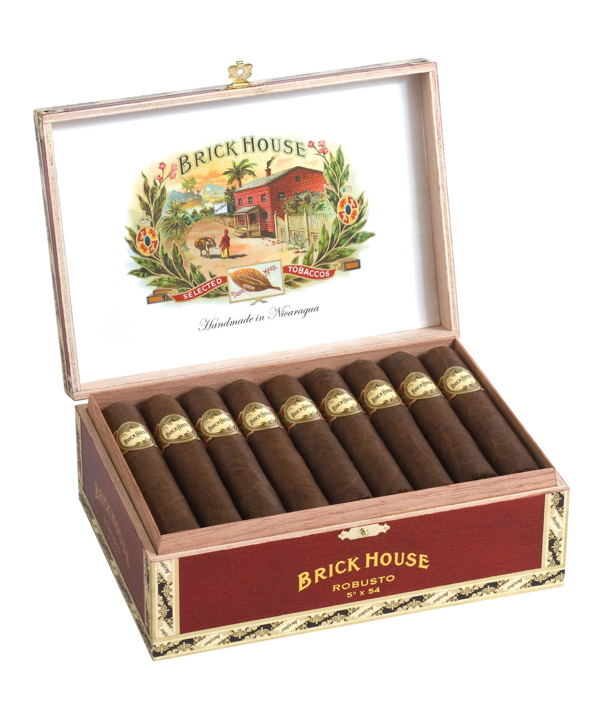 Brick House Natural Robusto cigar, open box
