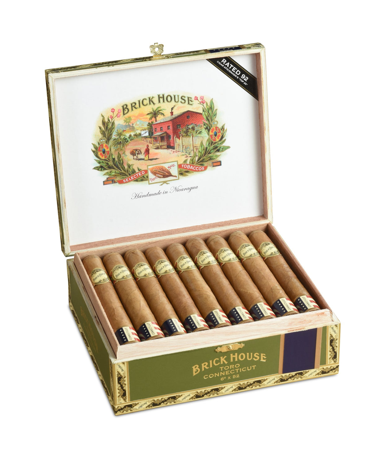 Brick House Double Connecticut Toro cigar, open box
