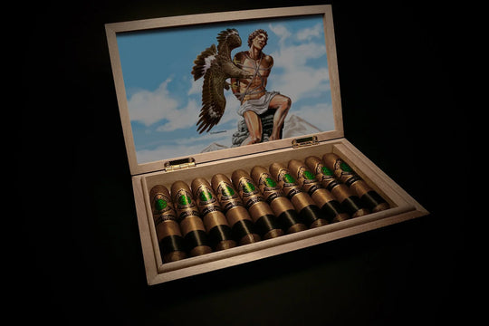 God of Fire KKP Never Back Down Diadema 60, open box with painted lid artwork