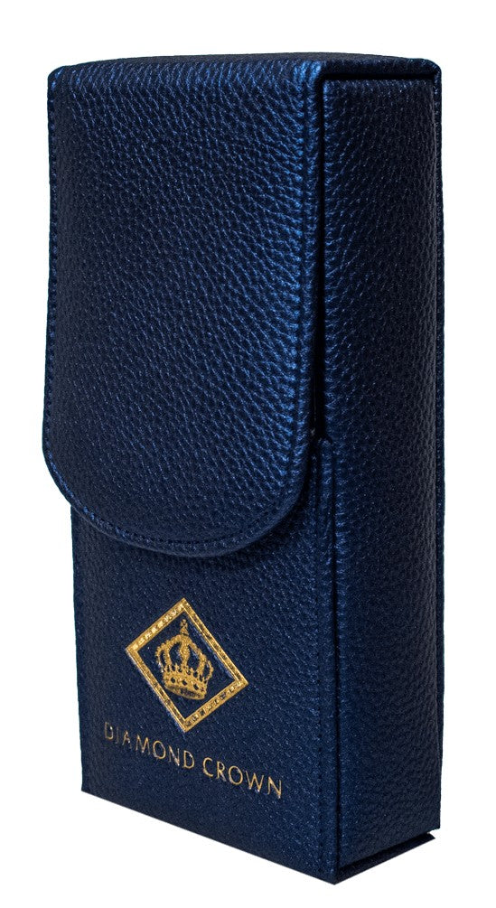 Diamond Crown Blue Sampler leather case, closed