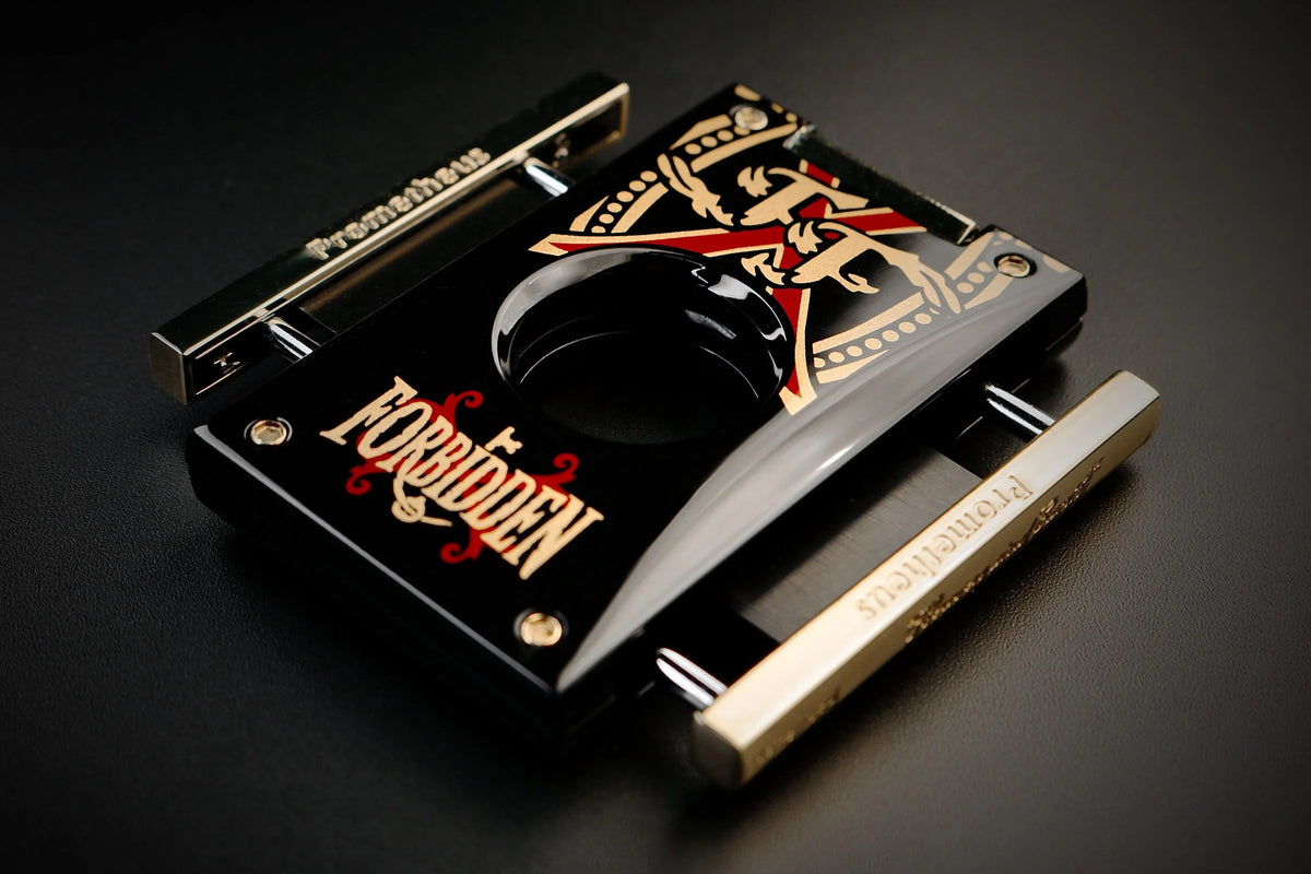 Prometheus Cutter H/FE OpusX Rare Black Lacquer on Gold — Sun of a Gun Cigars, Yuma Arizona