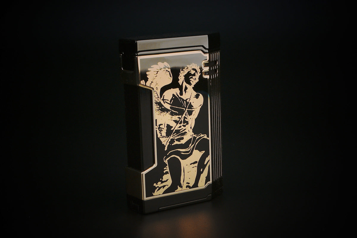 Prometheus Lighter FL-Magma/TR3 Never Back Down Gold/Black — Sun of a Gun Cigars, Yuma Arizona