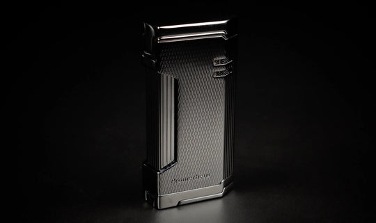 Prometheus Magma X5 pocket lighter, gun metal barley pattern, closed