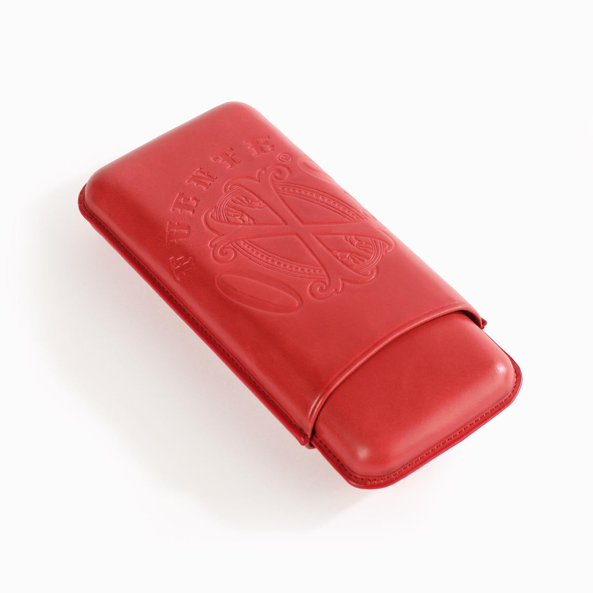 OpusX Society Spanish nobuk leather 3-cigar case in Red