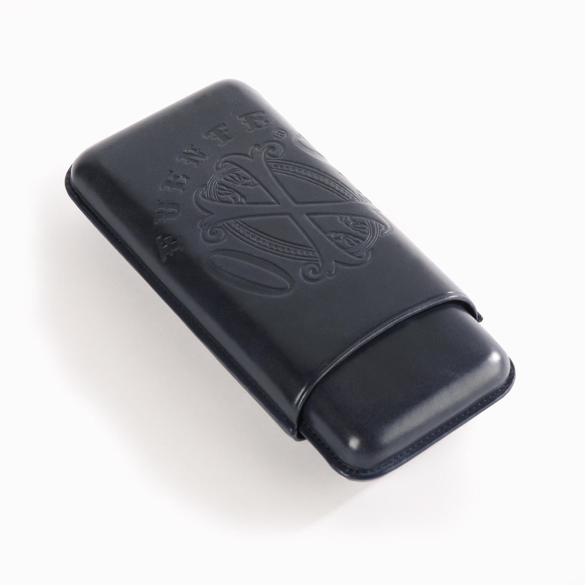 OpusX Society Spanish nobuk leather 3-cigar case in Dark Blue